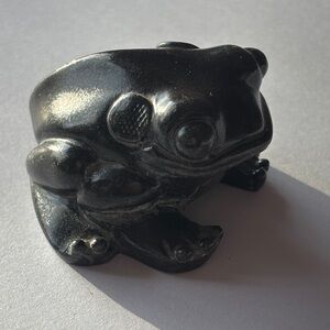 Pearlite Black Frog Figurine Made in Canada